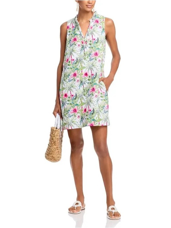 Tommy Bahama Dresses & Skirts - Tommy Bahama Tropical Floral Shift Dress Women’s Sz Small Pink Palm Print